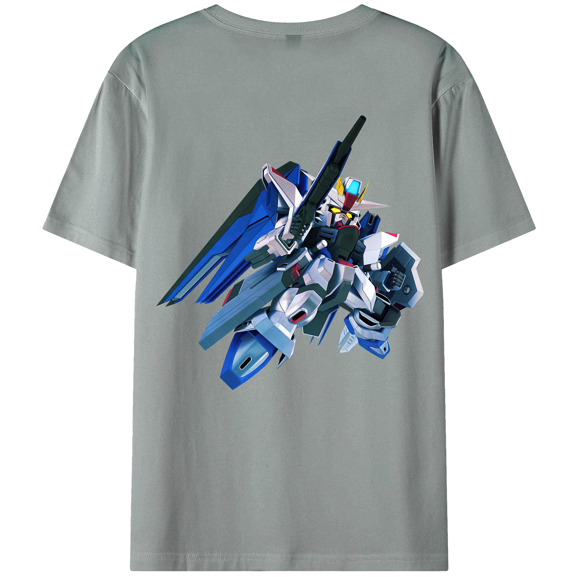（画像用） 機動戦士ガンダム Mobile Suit Gundam 綿100％ メンズ半袖Tシャツ（バックプリント） 通気性